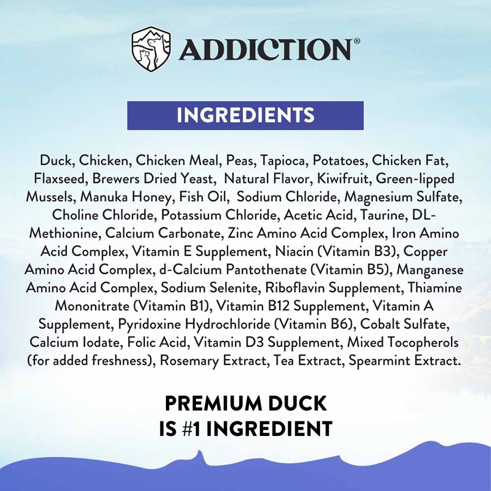 15% OFF/FREE TREATS: Addiction Duck Royale Entree Grain-Free Small Breed Dry Dog Food 1.5kg