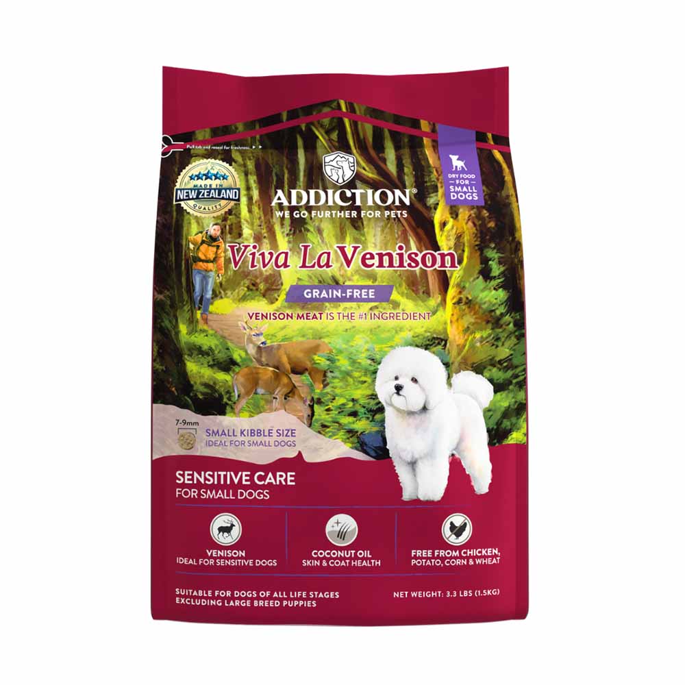15% OFF: Addiction Viva La Venison Grain-Free Small Breed Dry Dog Food 1.5kg