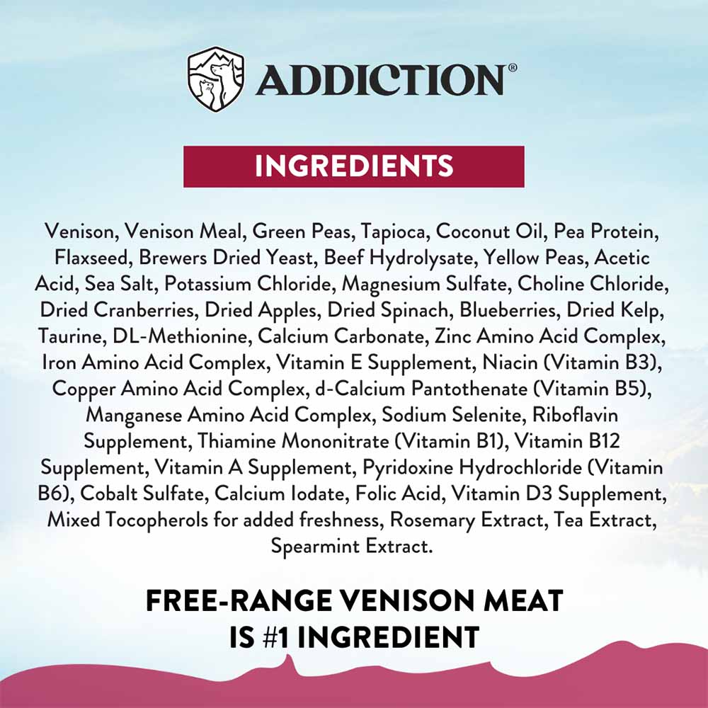 15% OFF: Addiction Viva La Venison Grain-Free Small Breed Dry Dog Food 1.5kg