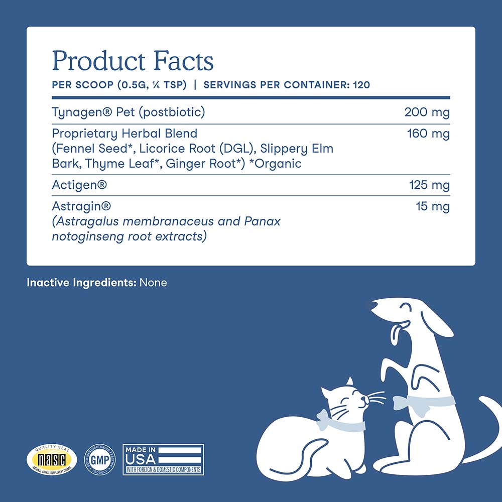 Fera Pets Organic Postbiotics Plus Supplement Powder For Cats & Dogs 2.12oz
