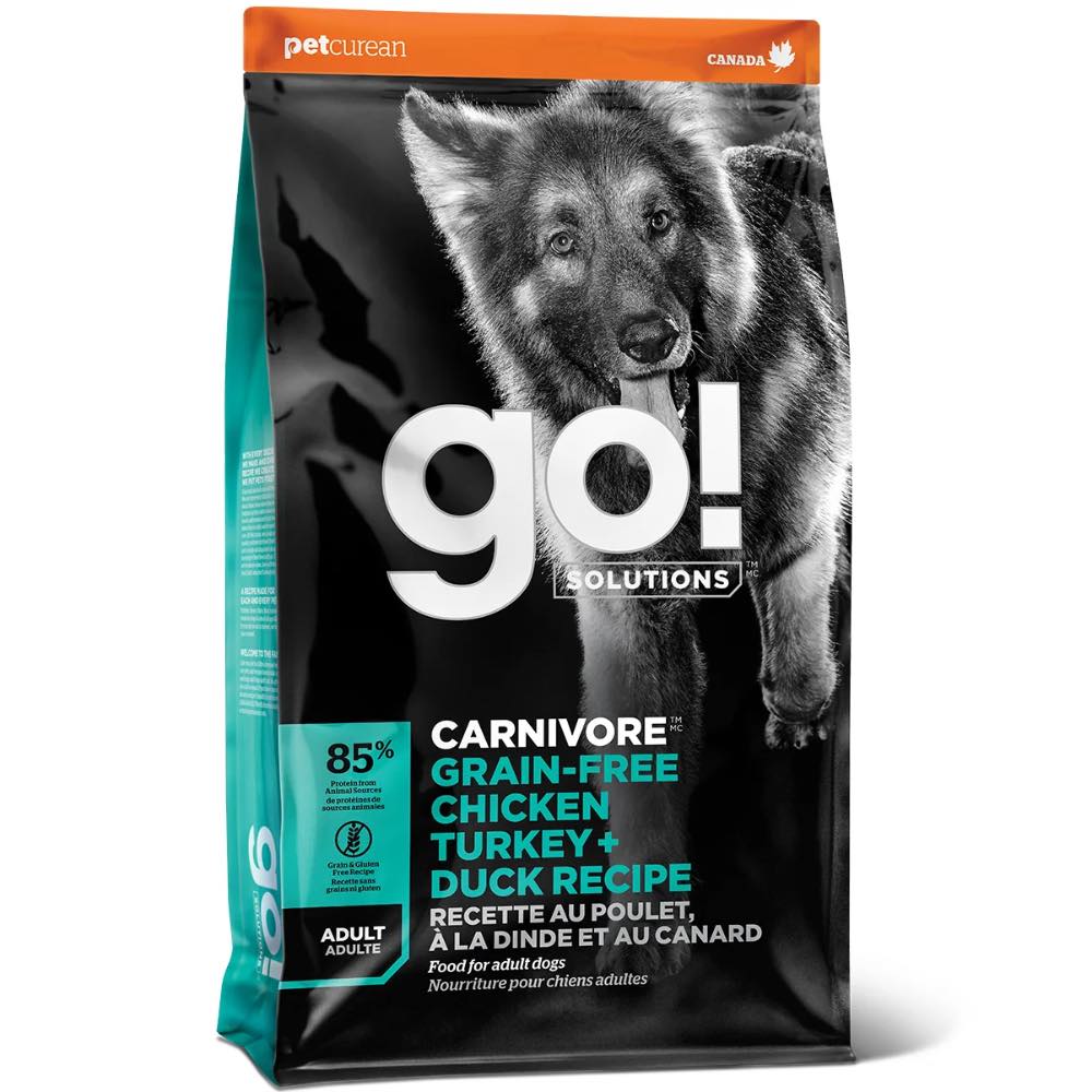 "Go! Solutions Carnivore Grain Free Chicken, Turkey + Duck Adult Recipe Dry Dog Food 3.5lb (Exp Dec 2024)"