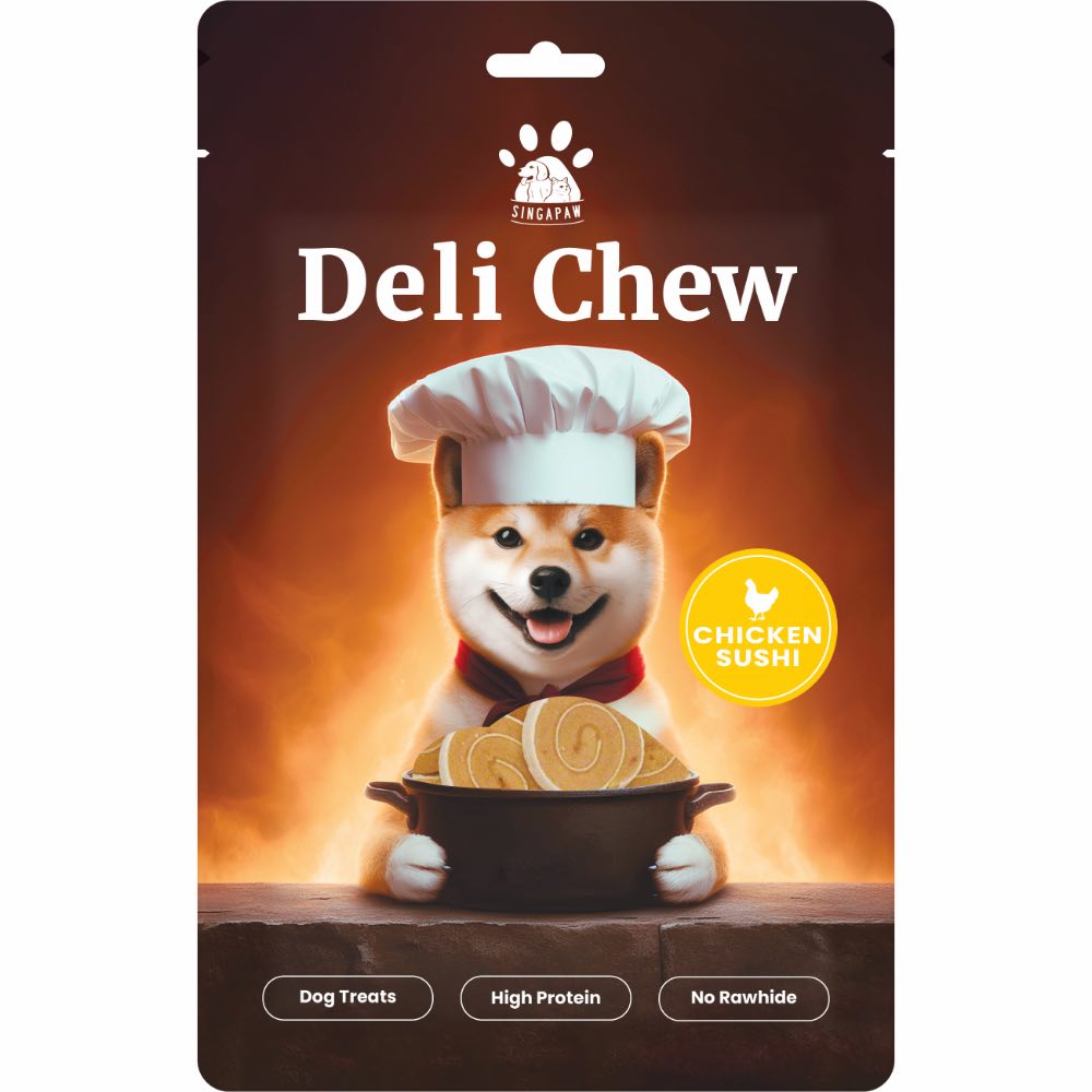 15% OFF (Exp Jan26): Singapaw Deli Chew Chicken Sushi Dog Treats 120g