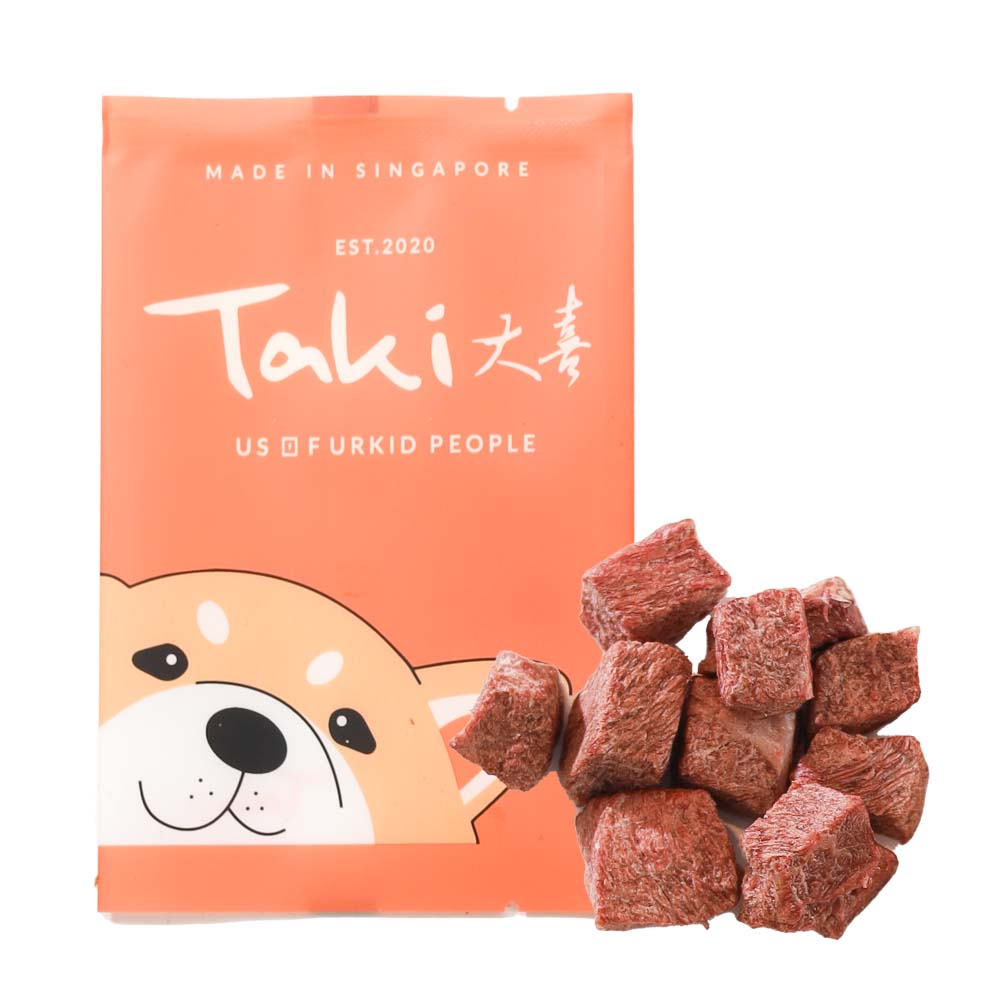 Taki Sanchoku Wagyu Beef Cubes Freeze-Dried Treats For Cats & Dogs (1 Packet) 9g